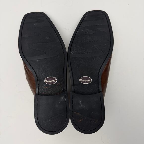 Sandro Moscoloni Brown Pebbled Leather Penny Loafers Mens 11D Square‎ Toe Office main image 5